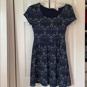 Navy short sleeve dress